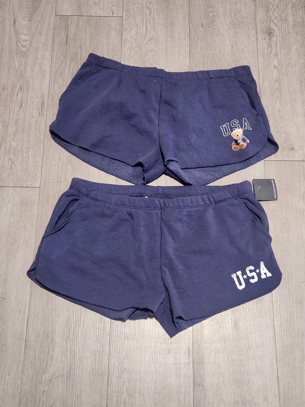 NWT Grayson Threads USA Teddy Bear Fleece Sweat Shorts 2 Pack Large